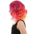 thumbnail image 6 of HPO Adult Women's Red Color Wavy Shoulder Length Trendy Sunset Soiree Halloween Wig, 6 of 9