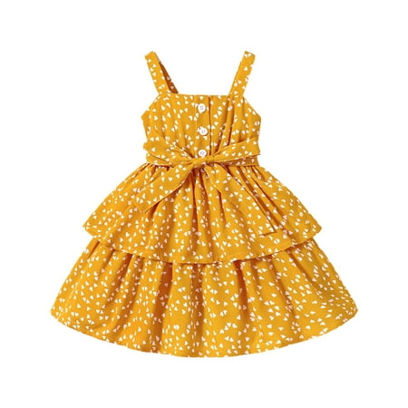 

Girl s Cute Love Polka Dots Strap Summer Dress For Casual Floral Sundress Girls Clothes Outfit