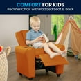 thumbnail image 5 of Flash Furniture Vana Contemporary Orange Vinyl Kids Recliner with Cup Holder and Headrest, 5 of 12
