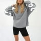 thumbnail image 5 of Fashiona Sudadera con capucha y estampado de letras para mujer, 5 of 6