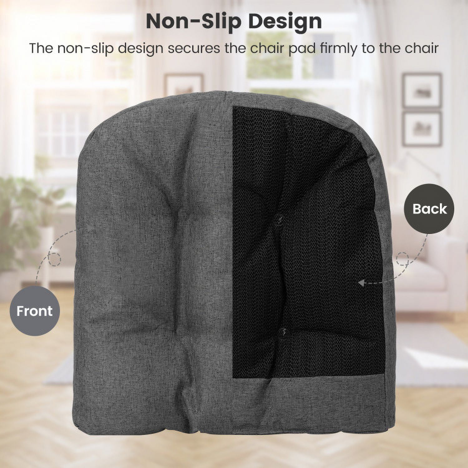 Aimee Lii 4 Pack 17.5 x 17 Inch U-Shaped Chair Pads with Polyester Cover, Outdoor Patio Furniture, Gray Aimee Lii 4 Pack 17.5 x 17 Inch U-Shaped Chair Pads with Polyester Cover, Outdoor Patio Furniture, Gray
