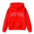 thumbnail image 5 of Boys Hoodie Kids City Name Letter Print Red Hoodie Long Sleeve Soft Sweatshirts Top Fall Winter Clothes Girls Clothes 11-12 Years, 5 of 7