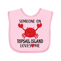 Inktastic Someone on Topsail Island Loves Me Boys or Girls Baby Bib