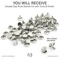 thumbnail image 3 of CRAFTME STUDIO 5mm Double Cap Rivet Setter Tool Kit with Block Anvil, Hole Cutter and 100 Silver Rivets, Leathercraft and DIY Supply, 3 of 9