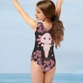 thumbnail image 3 of FOR U DESIGNS Axolotl One Piece Swimsuit Teens Cute Gymnastics Dancewear for Kids Girls 11-12 Years Old Skin-Friendly Sleeveless Bodysuit Swimwear, 3 of 8