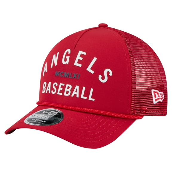 Men's-New Era Red Los Angeles Angels Minimalist 9FORTY A-Frame Adjustable Hat