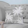 thumbnail image 4 of 16x16 Pillow Covers Set of 2, Summer Palm Trees Square Throw Pillow Covers for Couch/Sofa/Living Room, Tropical Grey Shabby Abstract Art Beach Decorative Soft Pillowcases for Couch Throw Pillows, 4 of 7