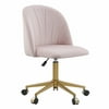 Linon Adalayn Rolling Office Chair - Gray Velvet