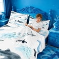 thumbnail image 3 of meiyoeat Sea Creature Whale Queen Sheets For Kids,Cartoon Ocean Animals Queen Sheet Sets For Boys,4 Pieces, 3 of 6