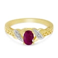 thumbnail image 6 of 14k Yellow Gold Oval Ruby And Diamond Ring, 6 of 6