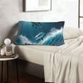 thumbnail image 6 of Daiia Ice Blue Ocean Cute Dolphin A Bedding Waterproof Pillow Protector Zippered Queen – Bed Bug Proof Pillow Encasement-14"x20", 6 of 6