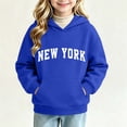 thumbnail image 2 of Amidoa Girls Graphic Hoodie Pullover Hooded Sweatshirt Fleece Oversized Kids Cute Hoodies With Pocket Blue Size 10-11Years, 2 of 6
