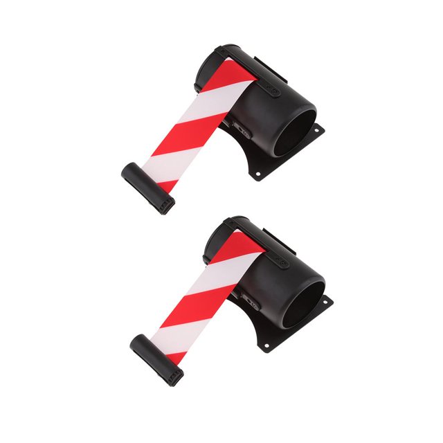 Montaje de Pared Shamjiam Con barrera retráctil 2 Piezas 2 M 6.6 pies Acero Inoxidable Rayas Blancas Rojas