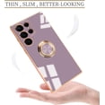 thumbnail image 2 of Compatible for Samsung Galaxy S23 Ultra Case with Ring Holder Kickstand [with Magnetic] Soft TPU Shockproof Electroplated Protective Phone Case for Galaxy S23 Ultra 5G Purple, 2 of 6