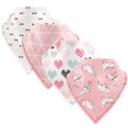 thumbnail image 2 of Hudson Baby Infant Girl Cotton Fleece Bandana Bibs 4pk, Bird, One Size, 2 of 2
