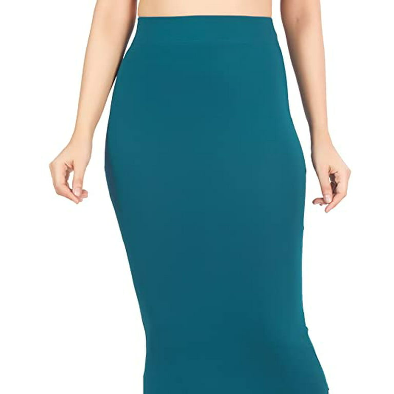 SAI DECORATIVE Women's Lycra Pure Cotton Stretchable Saree Shape wear  Petticoat Color:- Midnight Blue & Size:-XL 