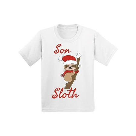 

Awkward Styles Ugly Christmas T-Shirt for Boys Xmas Son Sloth Toddler Shirt