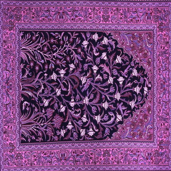 Ahgly Company Indoor Square Animal Purple Traditional Area Rugs, 7' Square