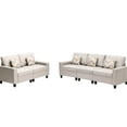 thumbnail image 3 of Linen Fabric 95.5" Sofa - Adjustable Leg Height - Family Living Room - Versatile Furniture Set, 3 of 5