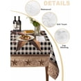 thumbnail image 2 of Vintage Texas Star Brown Table Cloth, Waterproof Tablecloth for Rectangle Tables, Black Plaid Berry Farmhouse Reusable Washable Fabric Table Cover for Restaurant Kitchen Dining Tables 60"x102", 2 of 9
