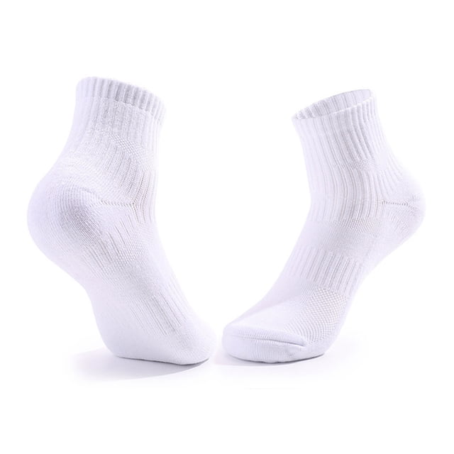 Chaussettes à la Cheville pour Hommes Chaussettes Quart pour Hommes - 5 Pcs Chaussettes Sport Rembourrées Mini Mi-Mollet pour Hommes, Idéales pour la Course, le Sport et la Randonnée Blanc Taille Unique