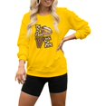 thumbnail image 1 of HUITKMM Chandails d'Hiver pour Femmes à Imprimé de Football Chandail à Capuchon Surdimensionné – Chandail à Col Rond Décontracté 4110 TTTG, 1 of 4