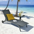thumbnail image 3 of Costway 2PCS Patio Lounge Chair Chaise Adjustable Back Recliner W/Wheels Grey, 3 of 8