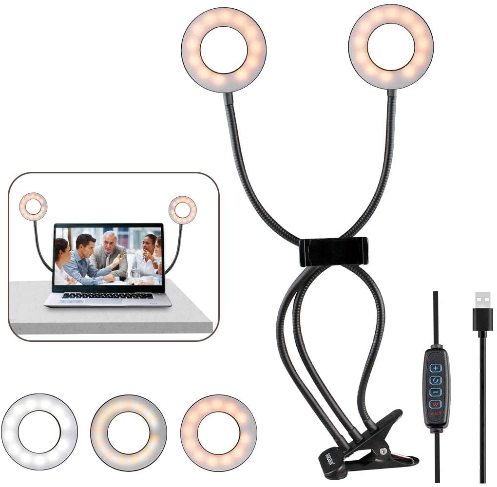 Video Conference light Video Conference Lighting Set Ring Light Laptop Live Streaming. Dimmable Light with Clamp Bracket for Remote Work Ring Light with Tripod Stand 6.3 Zoom Call Lighting Distance Learning 