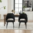 thumbnail image 5 of YOUNIKE Mid-Century Modern Dining Chairs Set of 2, 20.1"W Faux Leather Kitchen Chairs, Upholstered Armless Chairs with Metal Legs, Black, 5 of 20