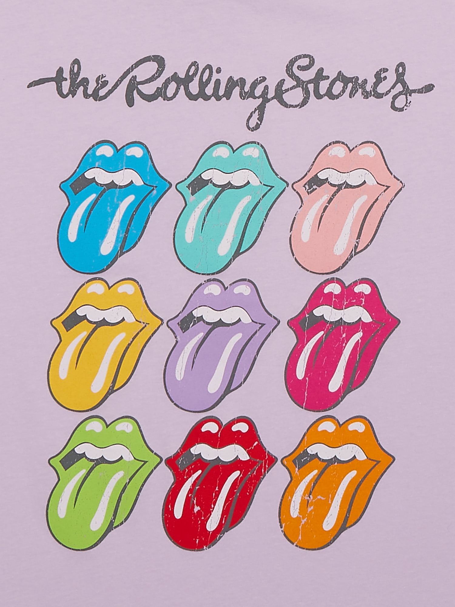 Wonder Nation Girls Rolling Stones Short Sleeve Graphic T-Shirt, Sizes 4-18