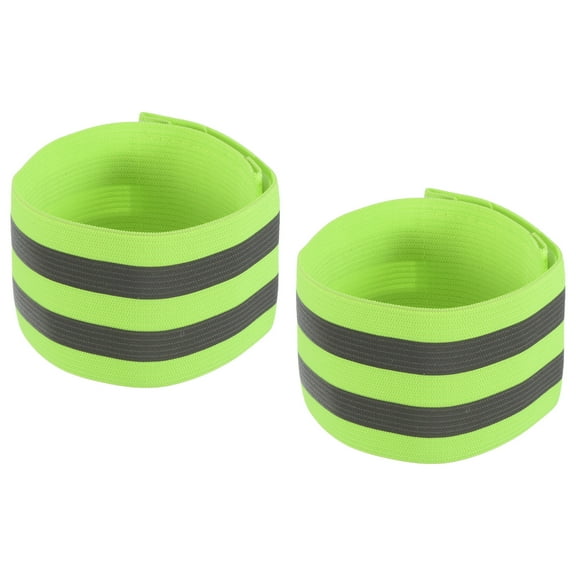 Uxcell Reflective Bands for Arm Wrist Ankle Leg 11x2 Inch Strip for Cycling Running Walking Green 2 Pack