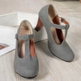 thumbnail image 4 of DIVVce T-Strap Mary Jane Heels For Women Closed Toe Adjustable Buckle Comfort Office Footwear, 4 of 8