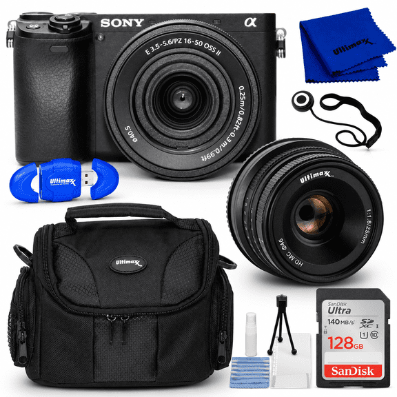 Sony a6400 Mirrorless Camera with 16-50mm OSS II and 25mm f/1.8 - Bundle Lenses