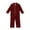 Vermilion, variant on Girls Long Sleeve Plaid Ruffle Trim Pajama Set Button Down Top and Pants Sleepwear Soft Comfortable