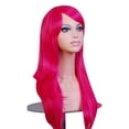 thumbnail image 1 of Peluca de anime COS rizada multicolor-1# rosa roja 70cm, 1 of 5