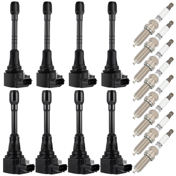 ECCPP UF677 8 ignition coils with 8 iridium Spark Plugs for Infiniti 2011 2012 2013 QX56 2014 2015 2016 2017 QX80 5.6L UF650 UF677