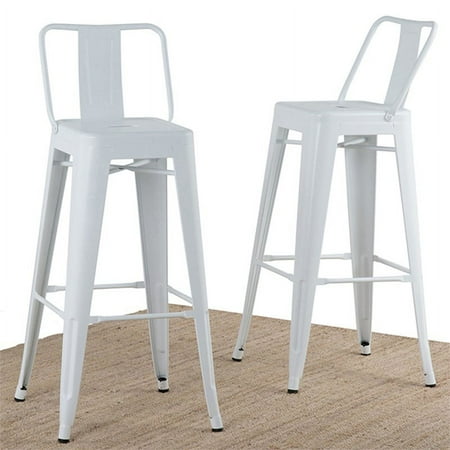 Simpli Home - Rayne 30 inch Metal Bar Stool (Set of 2) - White