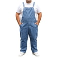 thumbnail image 3 of Atkumj Denim Overalls for Men with Pockets Comfortable Elastic Waistband Straight Leg Lightweight Overalls Vintage Wash Solid Color Men Baggy Jeans for Daily Walking 5XL, 3 of 6