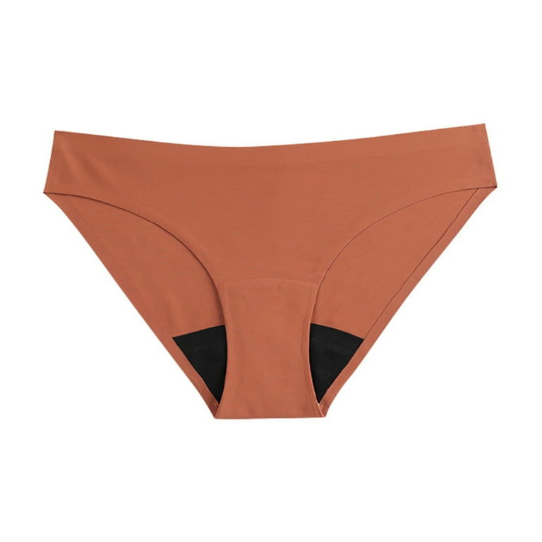 HUPOM Organic Cotton Underwear Womens Girls Panties Briefs Activewear None  Seamless Waistband Orange S 