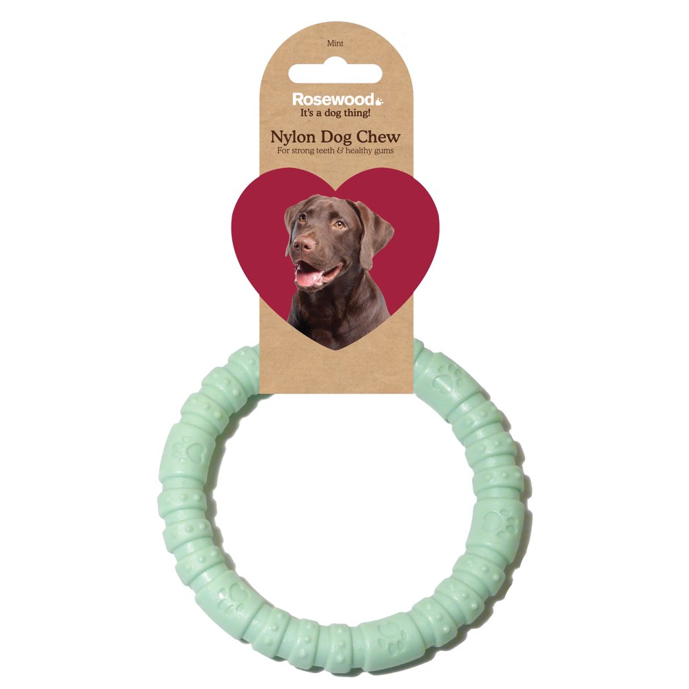 Rosewood Pet Nylon Dog Chew Ring Mint Large Dog Toy