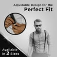 thumbnail image 2 of Mens Elastic Y-Back Adjustable Clip-on Suspenders With Leather Trim- Brown (Regular, 46" Long), 2 of 6
