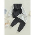 thumbnail image 4 of Bagilaanoe 2Pcs Toddler Baby Boy Long Pants Set Contrast Color Long Sleeve Hoodie Pullover Tops+ Trousers 6M 12M 18M 24M 3T Kids Casual Sweatsuit, 4 of 9