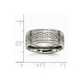 thumbnail image 2 of Titanium 9mm Scroll Design Brushed and Polished Band Ring - Size 9, 2 of 2