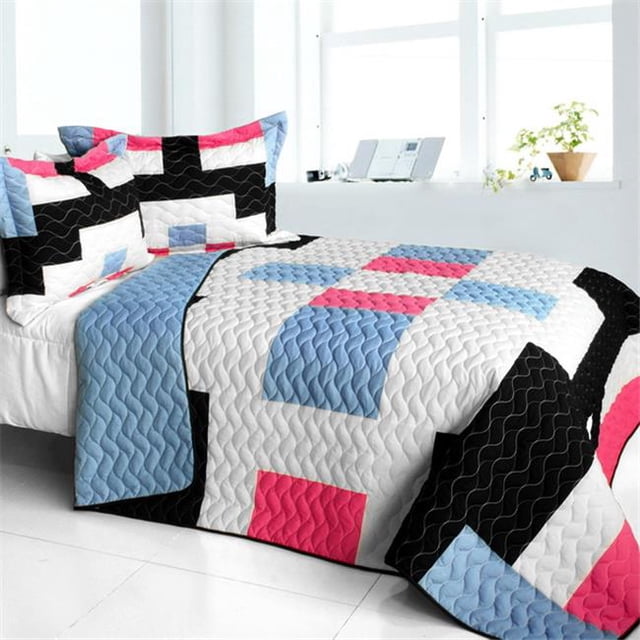 Magnifique Date Jour - 3 Pièces Vermicelles - Patchwork Matelassé Ensemble Complet & Queen Size - Multicolore