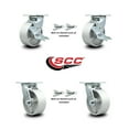 thumbnail image 2 of 5 Inch Semi Steel Caster Set with Ball Bearings 4 Swivel Lock 2 Brake SCC, 2 of 2