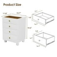 thumbnail image 2 of Cyehnenx 4 Drawer Small File Cabinet, Under Desk Storage, Home Office Vertical File Cabinet with Glass Top, Mobile Printer Stand with Lockable Wheels for Home Office Study, White, 2 of 7