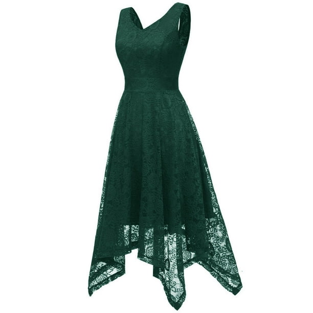 Vestidos Para Mujer Vestidos de Invitados de Boda Con Cuello en V Encaje Bloque de Color Drapeado Patchwork Lindo Vestido Formal de Fiesta de Noche Odeerbi ODB147161