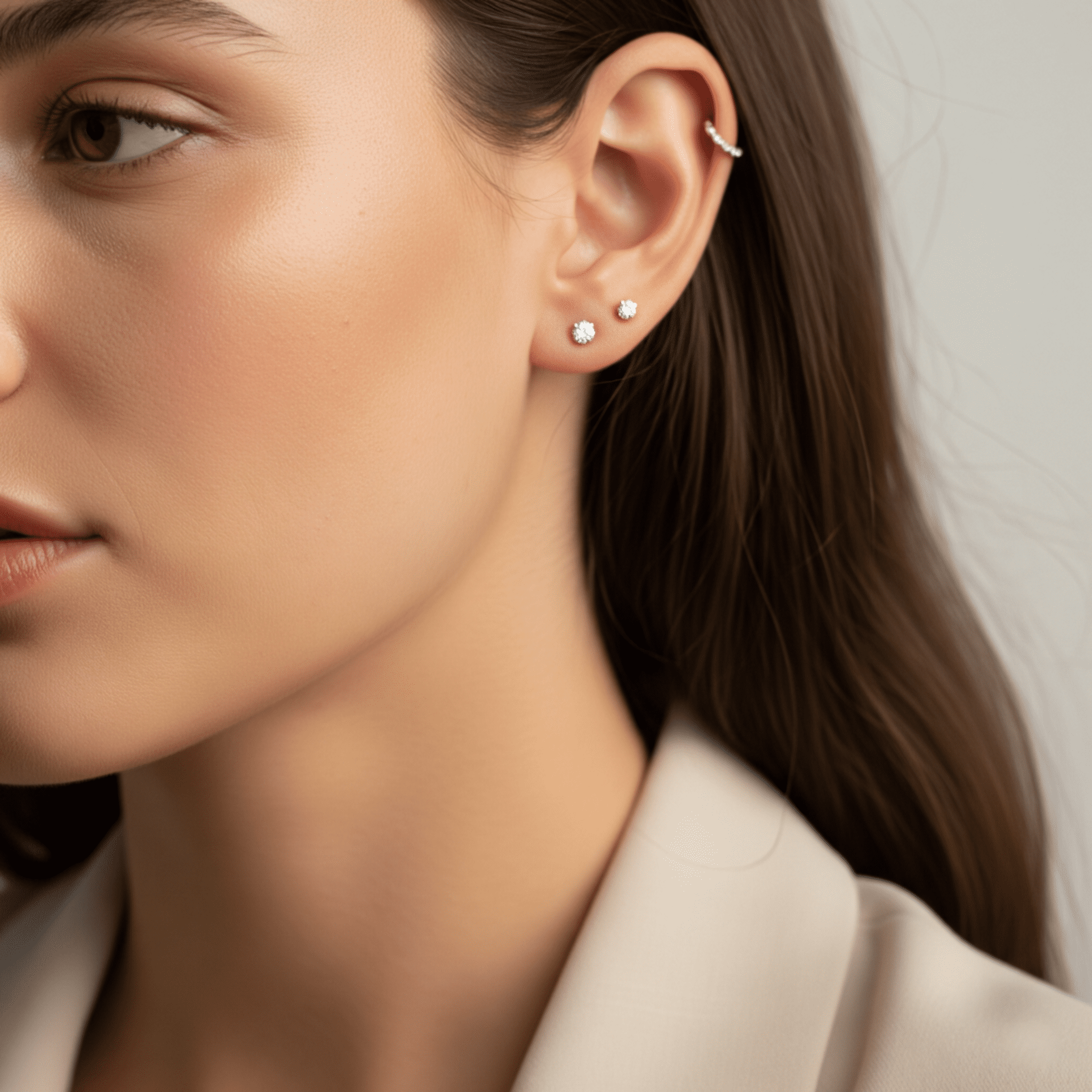 Tilo Jewelry 14K White Gold Solitaire Round CZ Stud Post Earrings with Secure Screw-backs | 5mm | Classic Everyday Earrings | Women, Men, Unisex