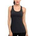 thumbnail image 4 of Women's Square Neck Quick Dry Stratch Camisole Backless Cross Knot Sport Tank Tops, 4 of 6