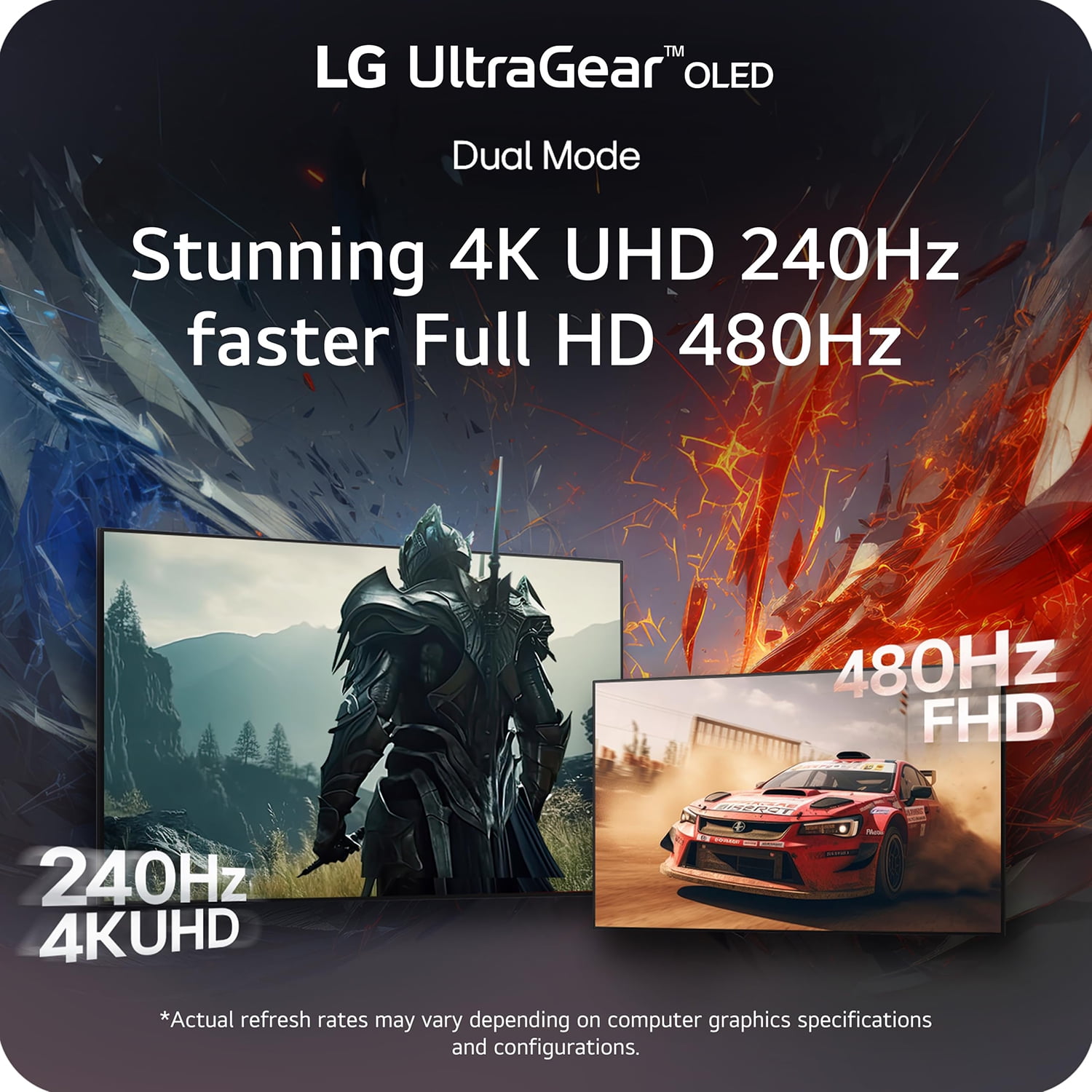 LG 32 Inch UltraGear OLED Dual Mode 4K UHD G-Sync Compatible Gaming Monitor